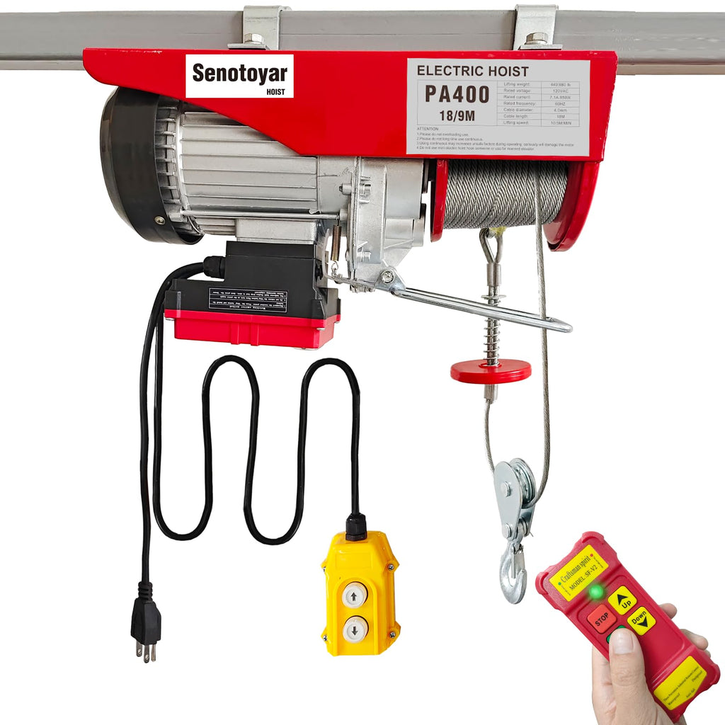 880lbs Electric Hoist Winch with Wireless Control V733262