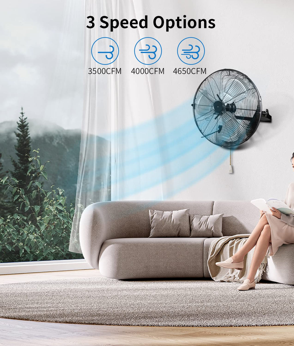 20 Inch High Velocity Metal Wall Mount Fan V666