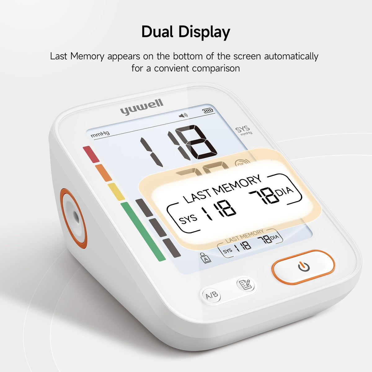 Upper Arm Blood Pressure Monitor with Adjustable Arm Cuff and Backlit Display O301