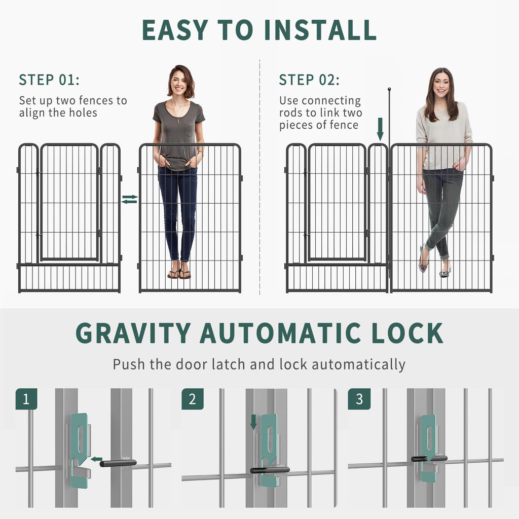 16 Panel 40" Height Dog Playpen with Doors B8896