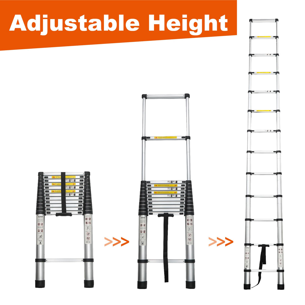 16.5FT Aluminum Telescoping Ladder, 300LB Capacity T489031
