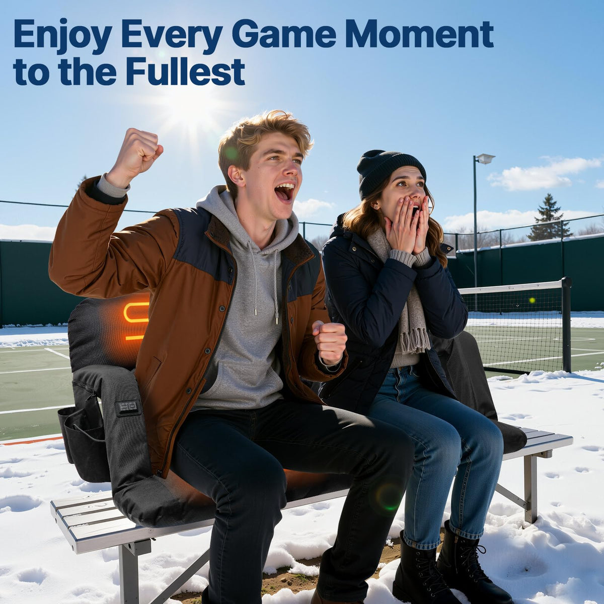 25'' Heated Stadium Seat with Back Support I165