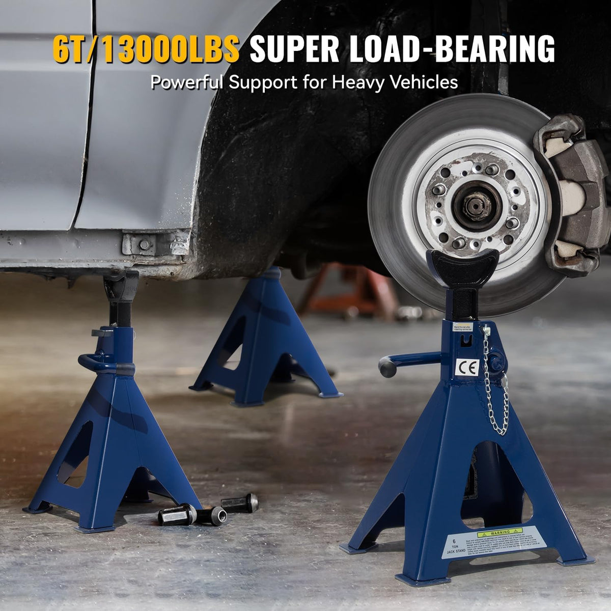 3 Ton Floor Jack & 6 Ton Jack Stands T99979