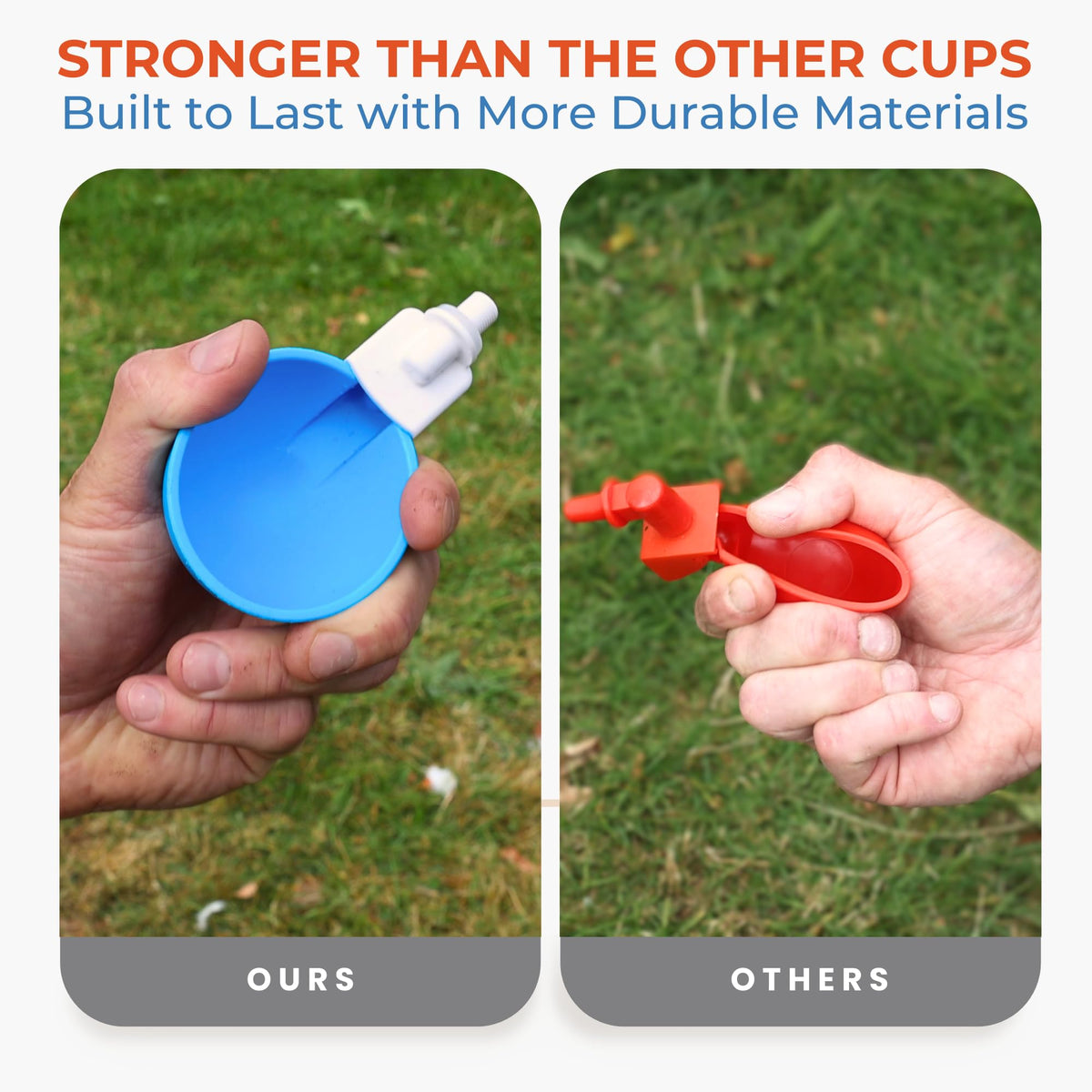 Blue Large Automatic Chicken Waterer Cups Pack of 5 D3028