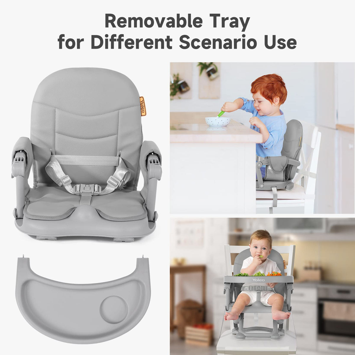 Foldable Baby High Chair Booster Seat with Removable Tray Z15345