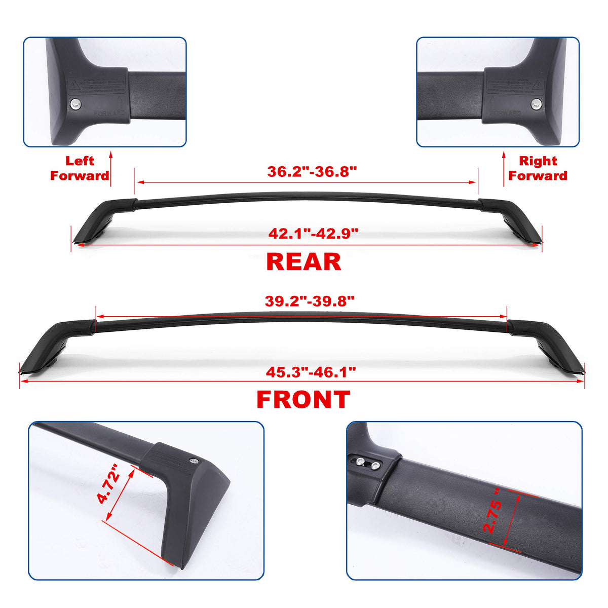 Lockable 260lbs Roof Rack Crossbar S3804