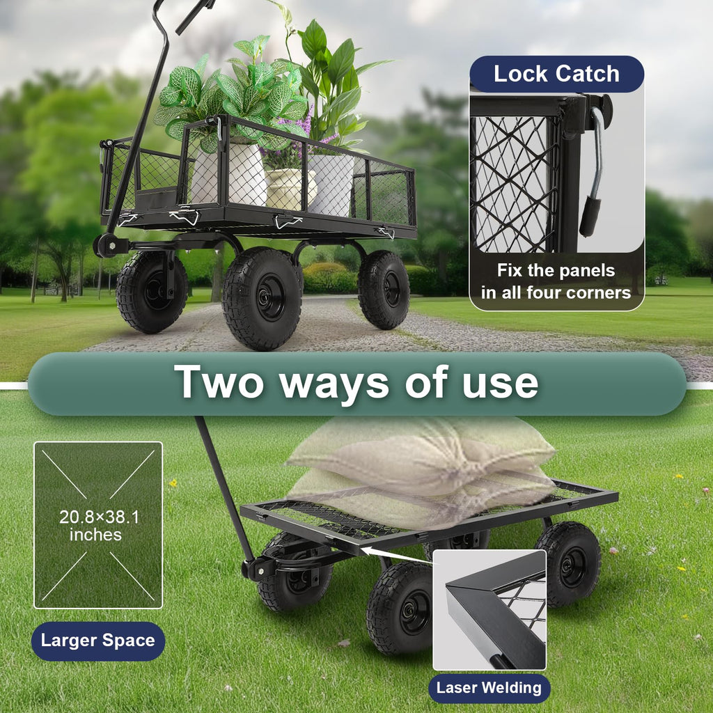 Steel Garden Cart 4 Cu Ft Utility Wagon L7472