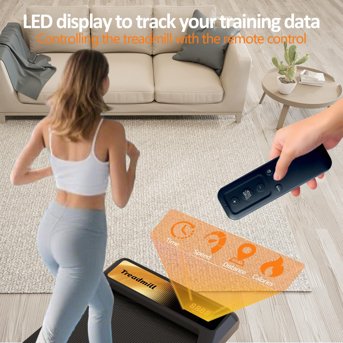 2.5HP Incline Walking Pad Treadmill with Remote M48764
