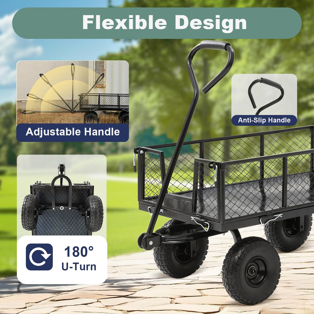 Steel Garden Cart 4 Cu Ft Utility Wagon L7472