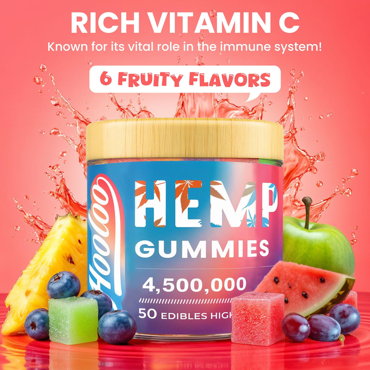 Hemp Gummies 6 Fruity Flavors F8032
