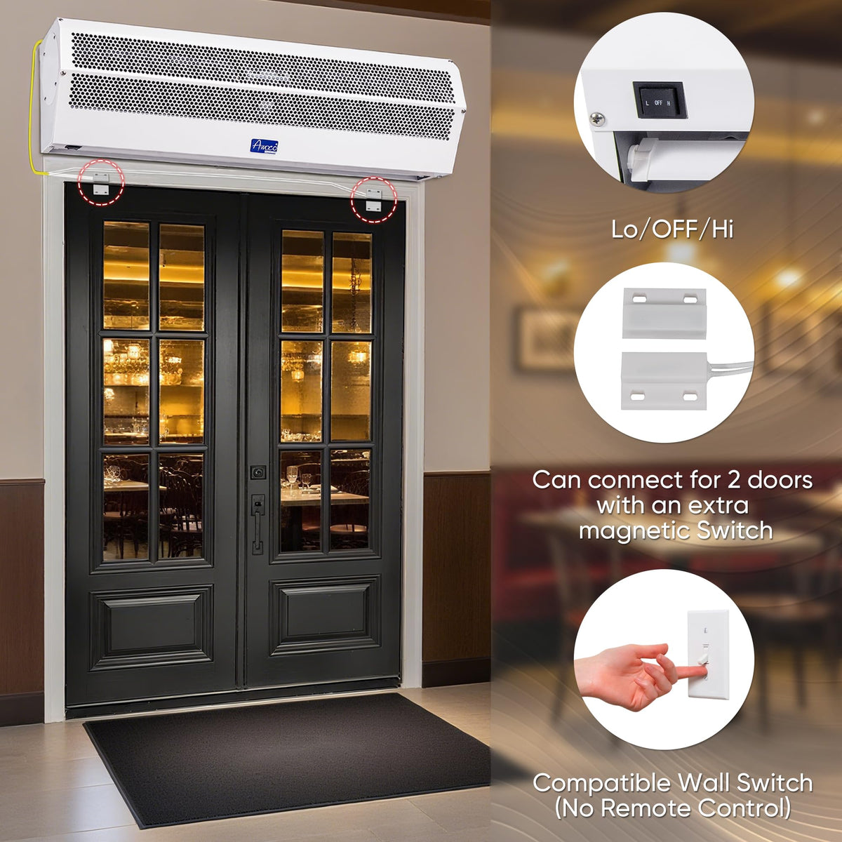 42" 2 Speeds 1350CFM Indoor Air Curtain B266672