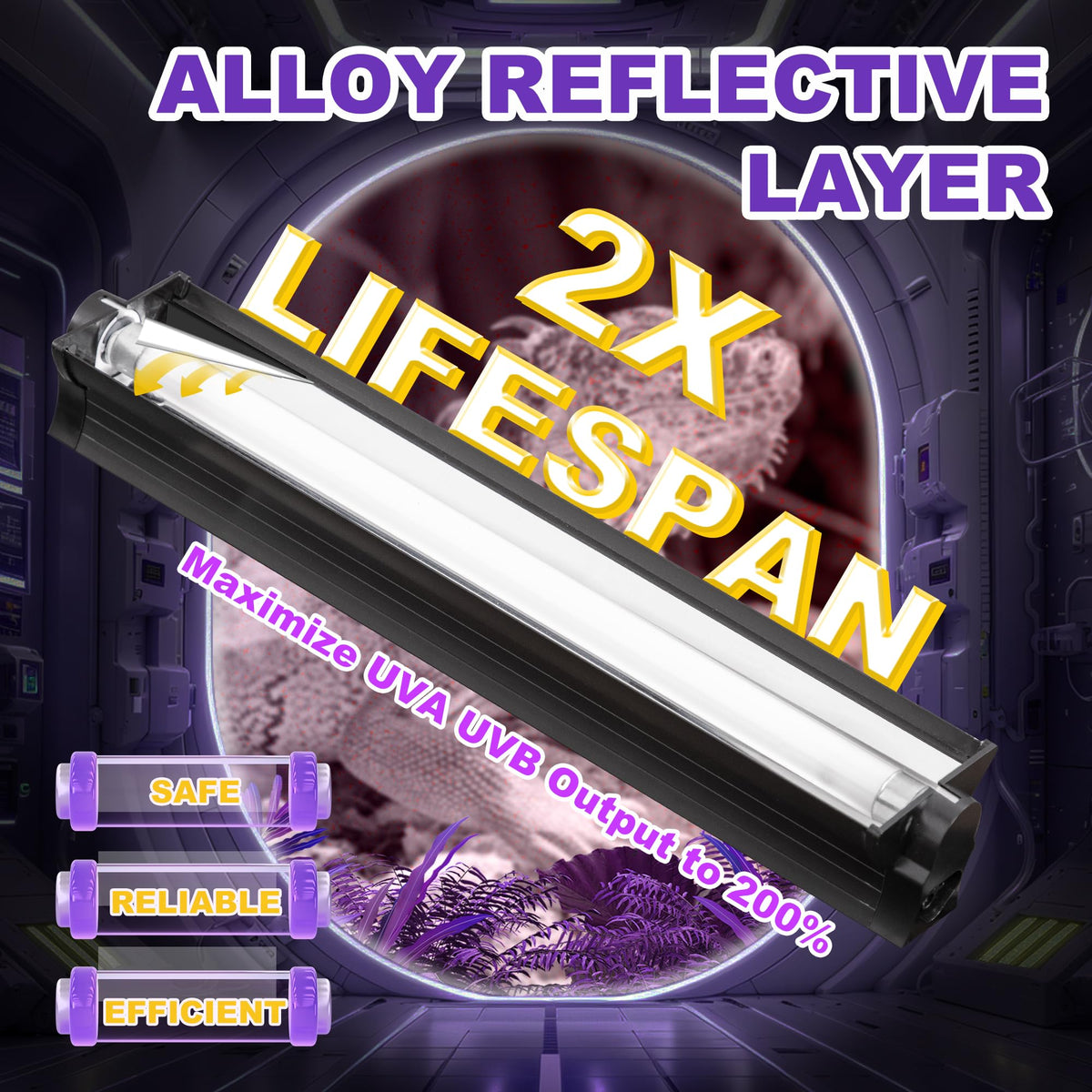 8W 10.0 UVB Reptile Light Fixture C260913