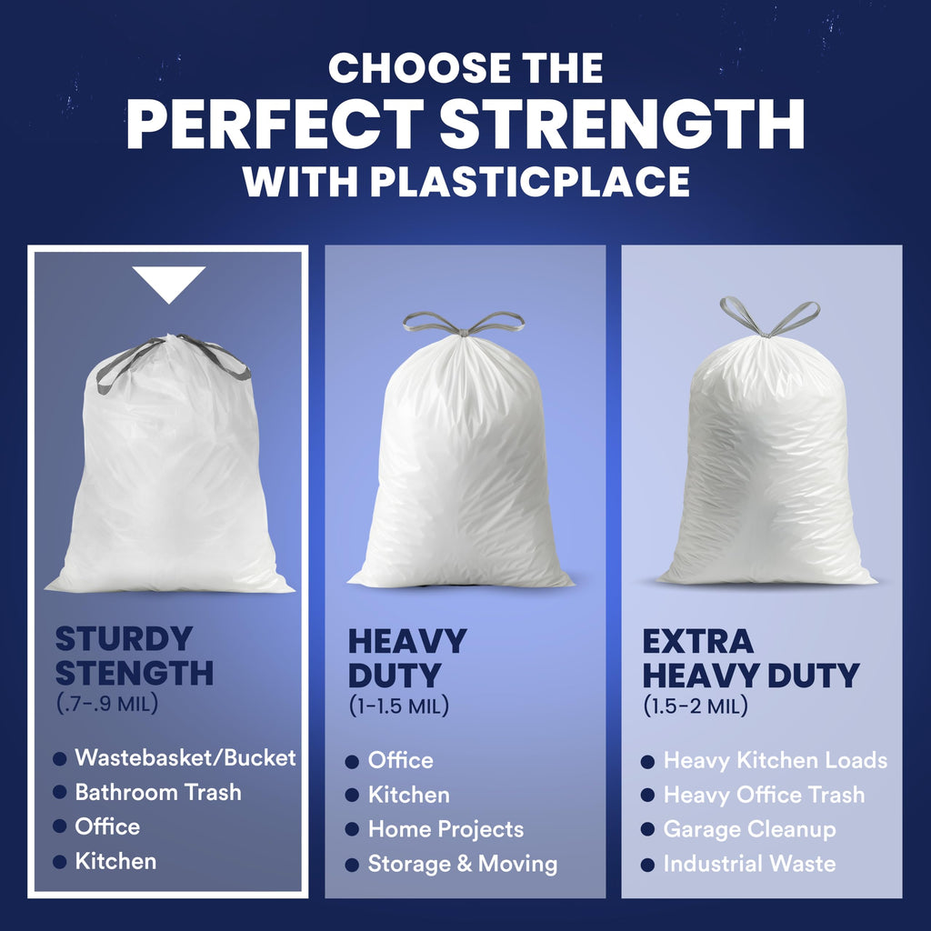 8 Gallon White Drawstring Trash Bags 200 Count G7829