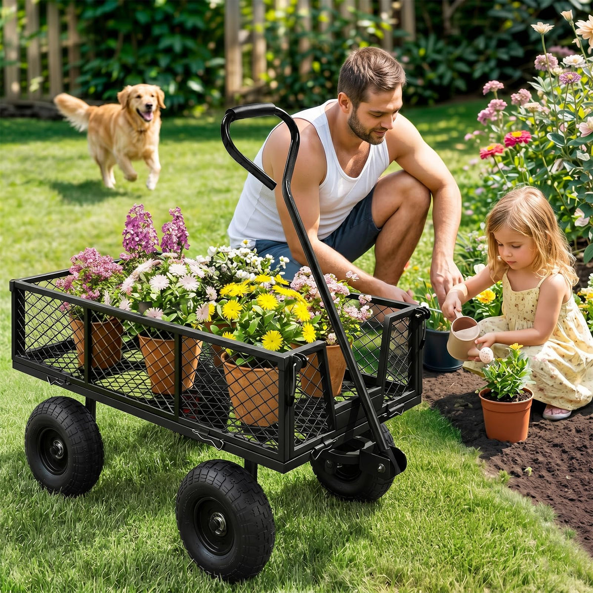 Steel Garden Cart 4 Cu Ft Utility Wagon L7472