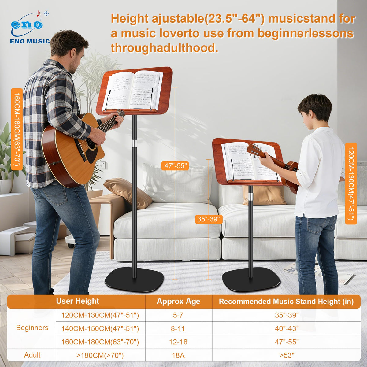 Height Adjustable Solid Wooden Music Stand Z2588