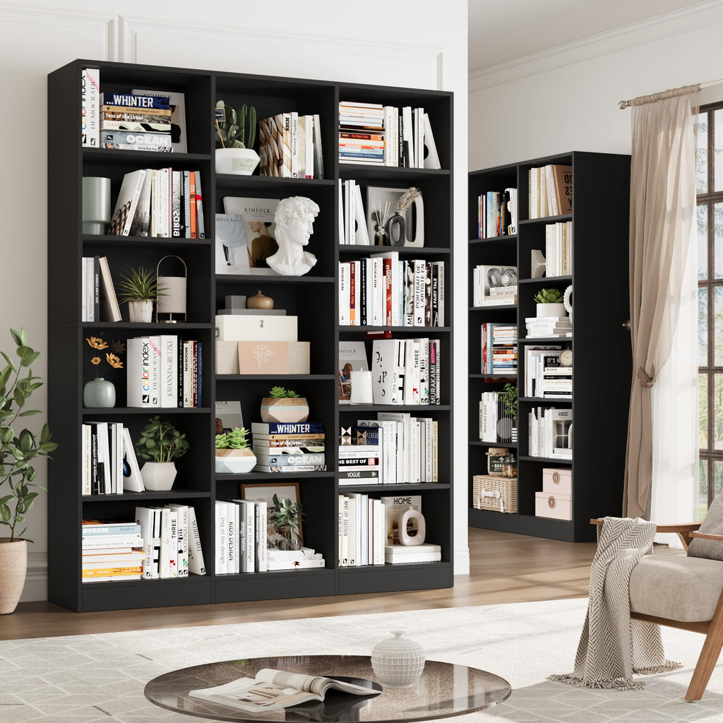 Triple Wide Bookshelf with 17 Display Shelves B749999