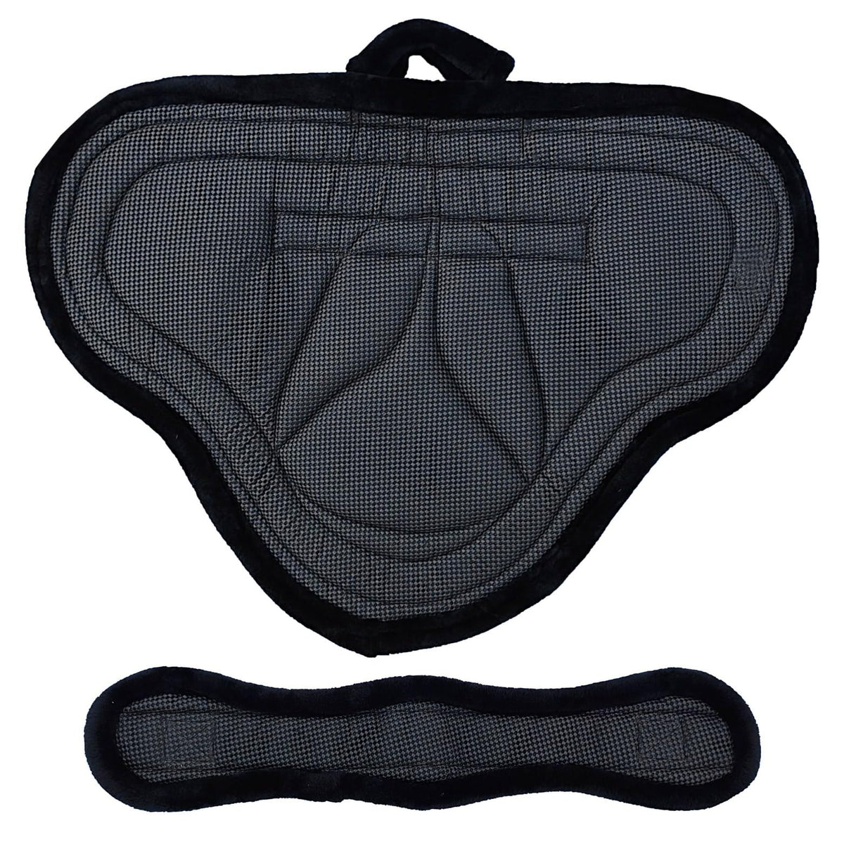 Padded Suede Leather Bareback Pad with Girth & Stirrups Y751