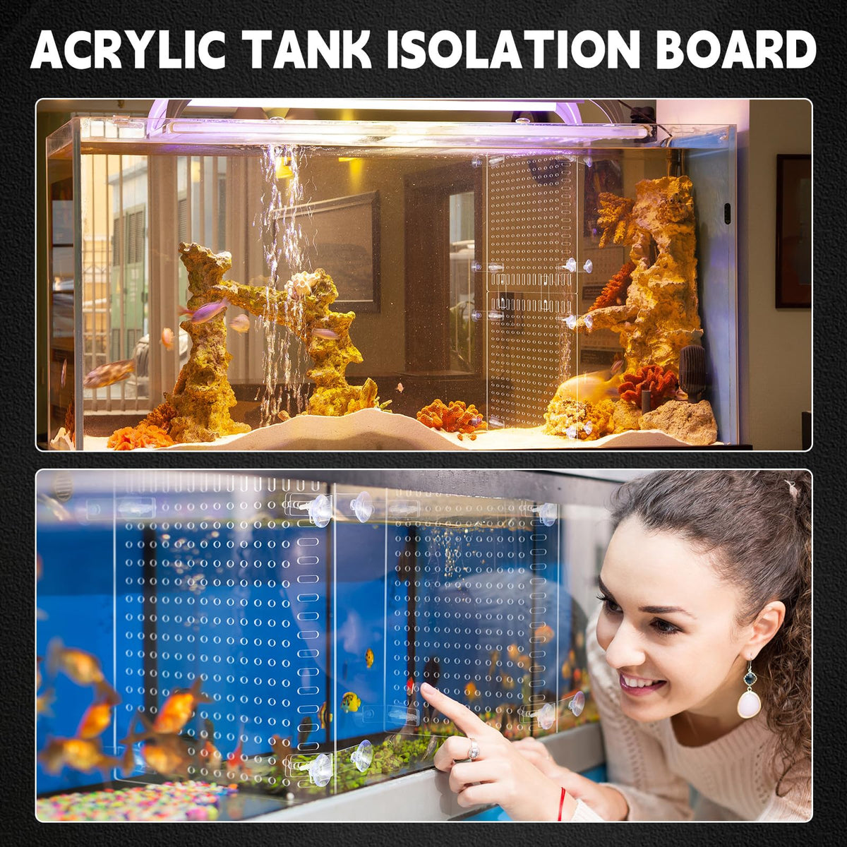 4 Set Acrylic Aquarium Divider Fish Tank Panels A446
