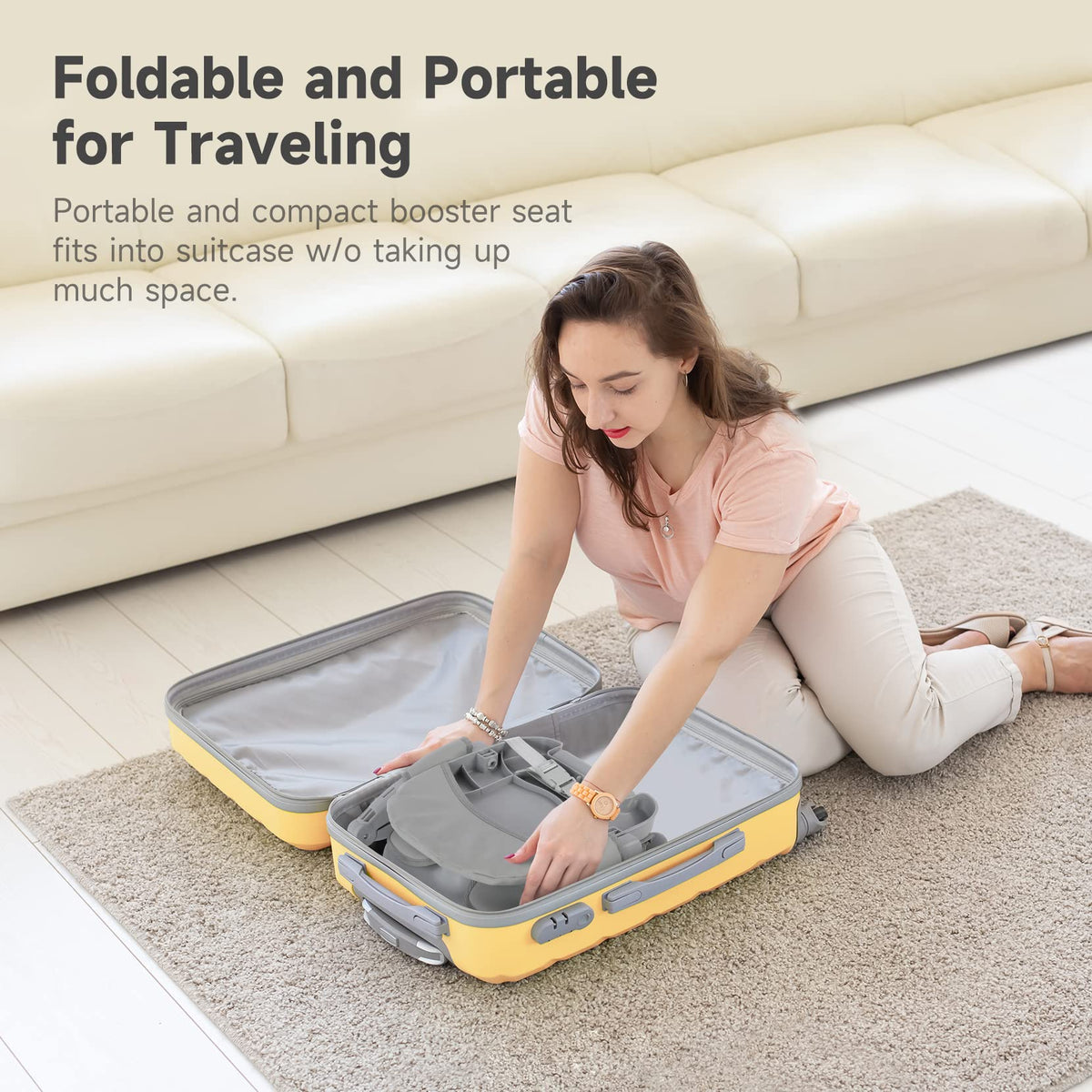 Foldable Baby High Chair Booster Seat with Removable Tray Z15345