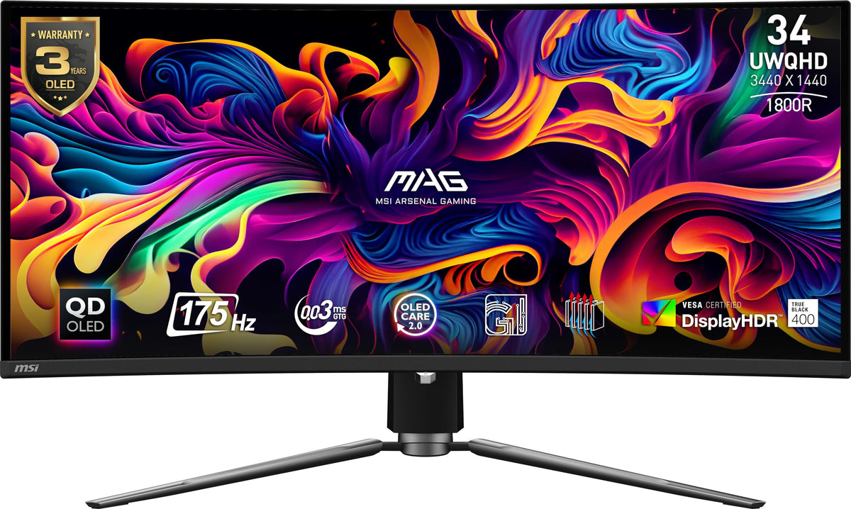 34 Curved OLED Gaming Monitor, 3440 x 1440, 175Hz, Black V92055