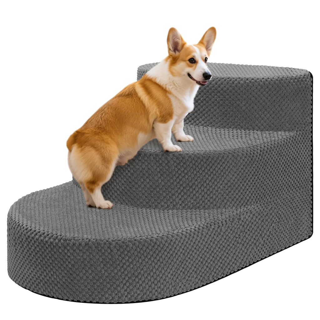 Grey 3 Steps Foam Dog Stairs A31410