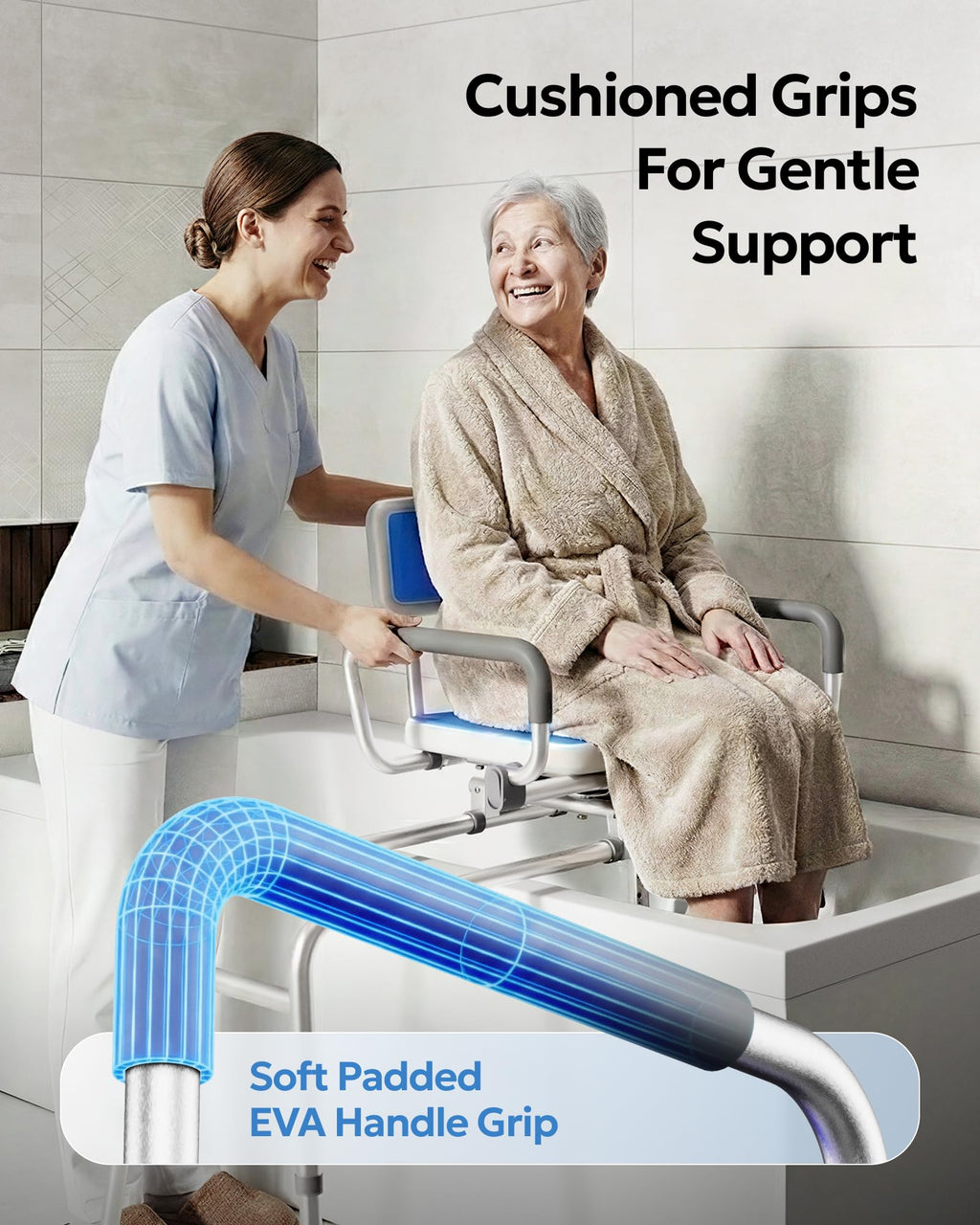 Sliding Shower Chair with 360° Swivel Seat Z180