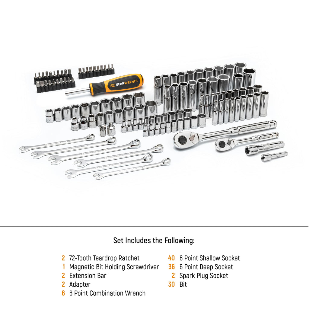121 Piece SAE/Metric Mechanics Hand Tool Set X650