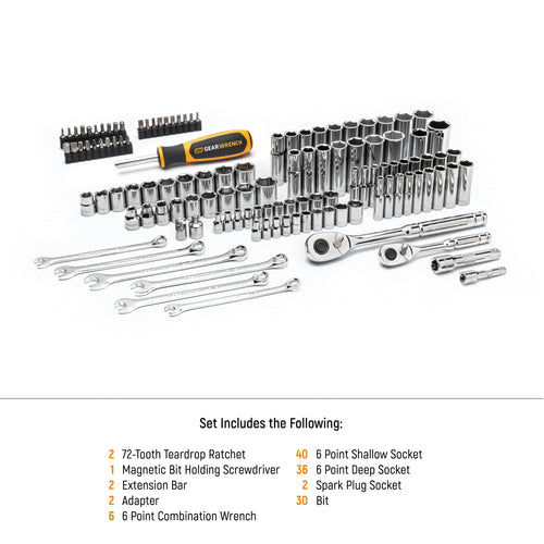 121 Piece SAE/Metric Mechanics Hand Tool Set X650
