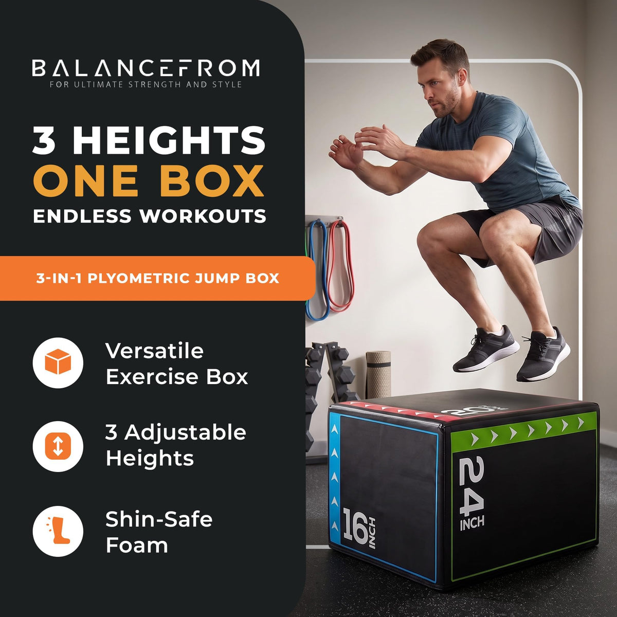 3-in-1 Foam Plyometric Jump Box I86850