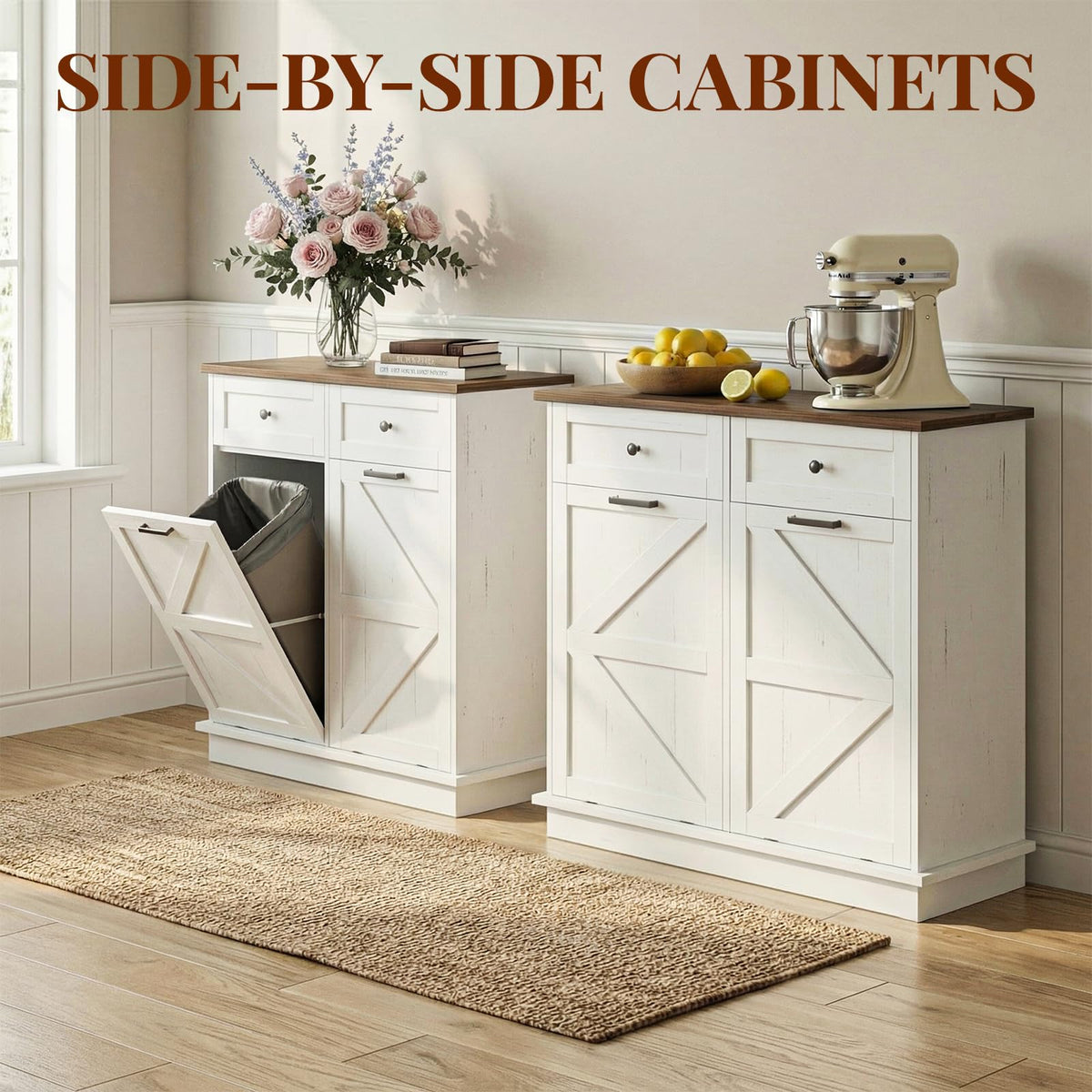 Double 10-Gal Tilt Out Trash Cabinet J3034