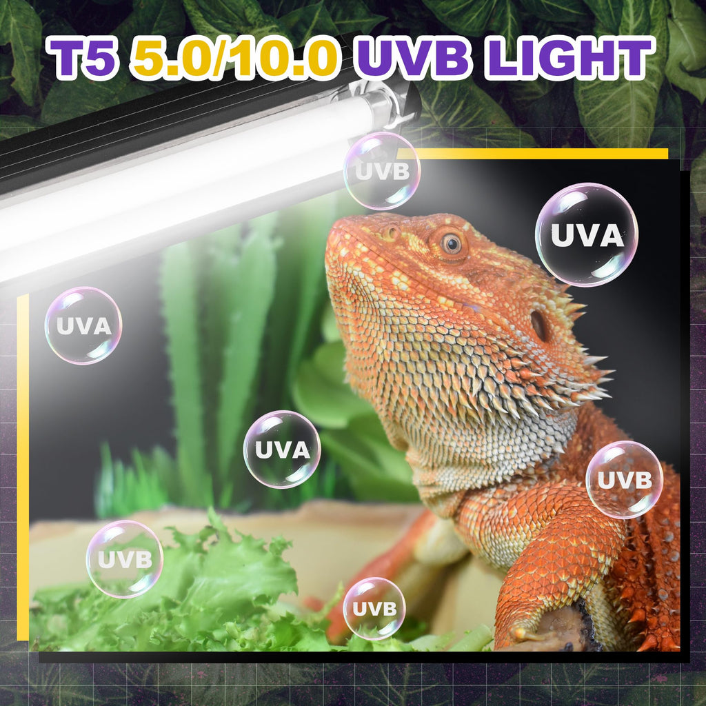 8W T5 HO UVB Fluorescent Light Fixture Combo Kit I138