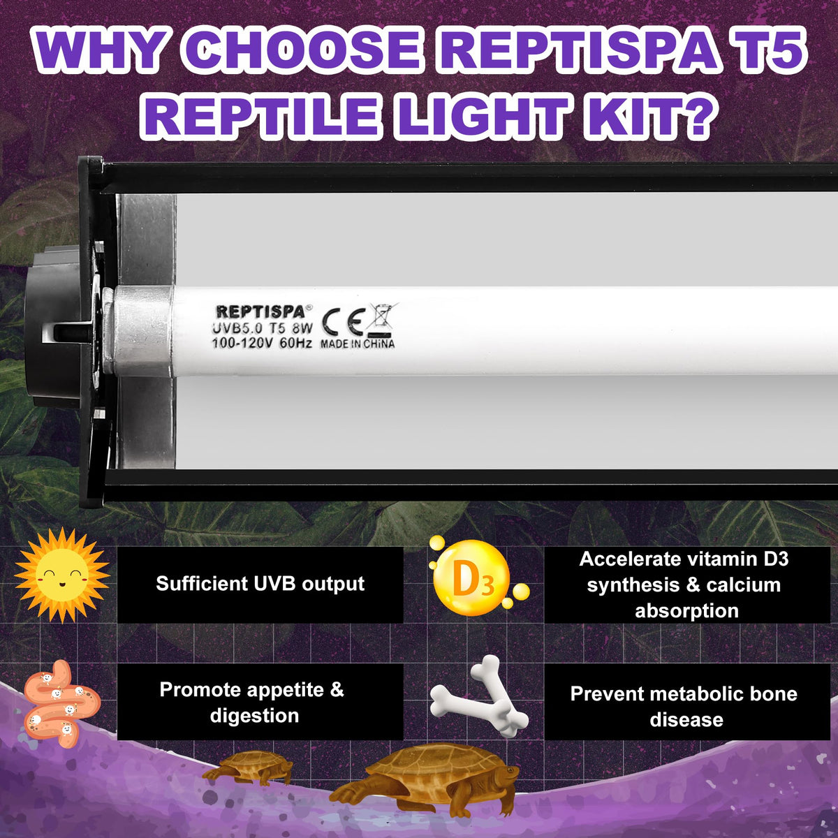 8W 10.0 UVB Reptile Light Fixture C260913