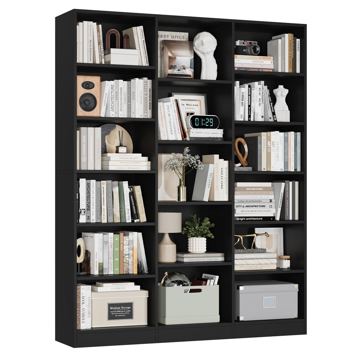 Triple Wide Bookshelf with 17 Display Shelves B749999