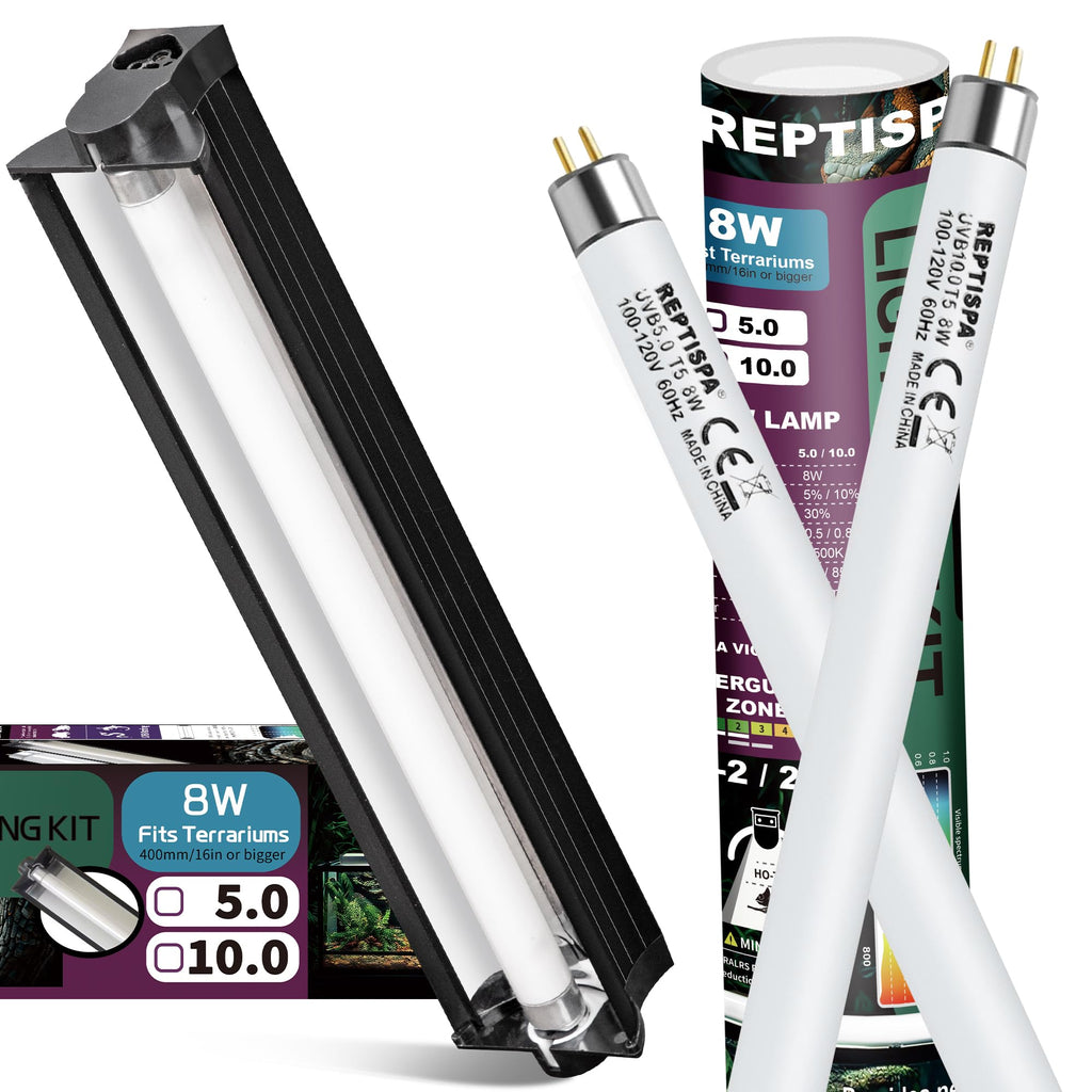 8W T5 HO UVB Fluorescent Light Fixture Combo Kit I138