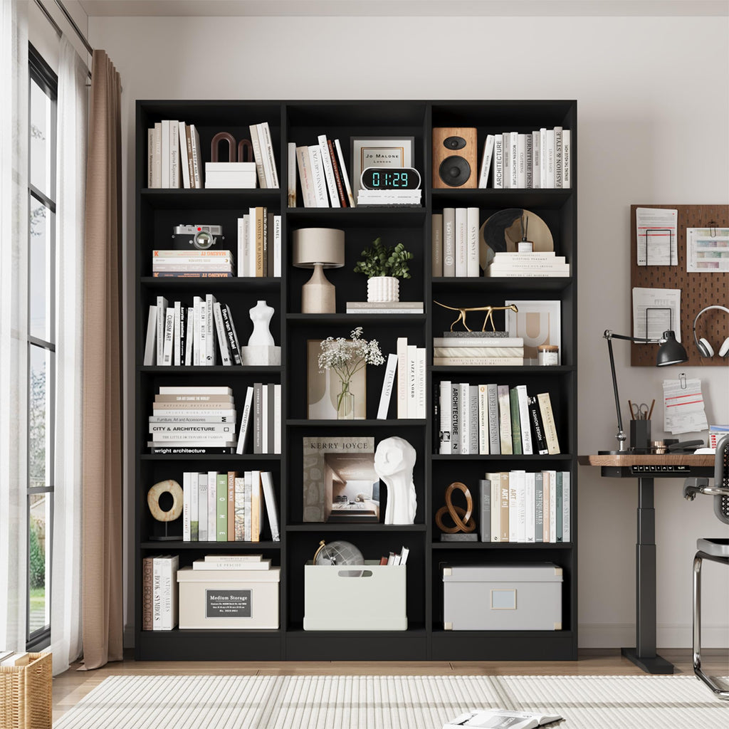 Triple Wide Bookshelf with 17 Display Shelves B749999
