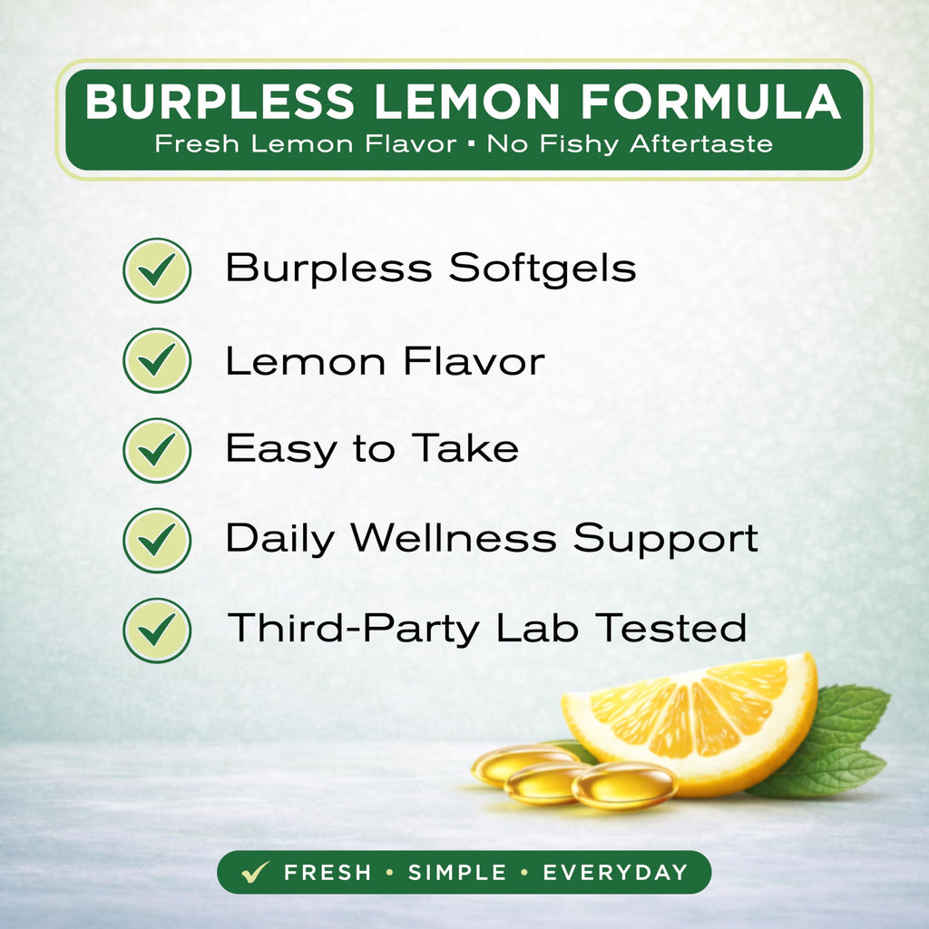 Omega 3 Fish Oil 4,200 mg Lemon Flavor 300 Softgels O885