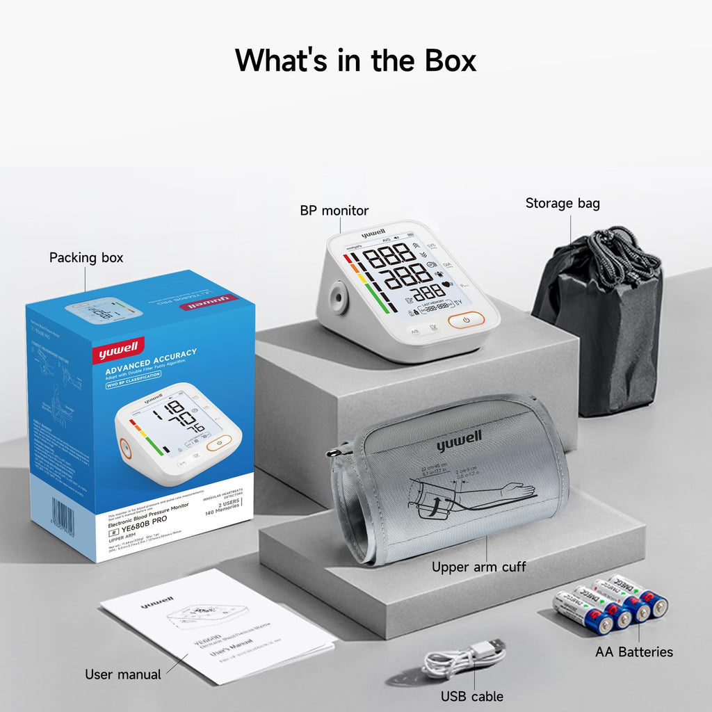 Upper Arm Blood Pressure Monitor with Adjustable Arm Cuff and Backlit Display O301