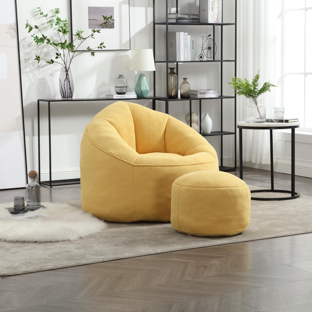 Microfiber Bean Bag Chair with Footrest A1236