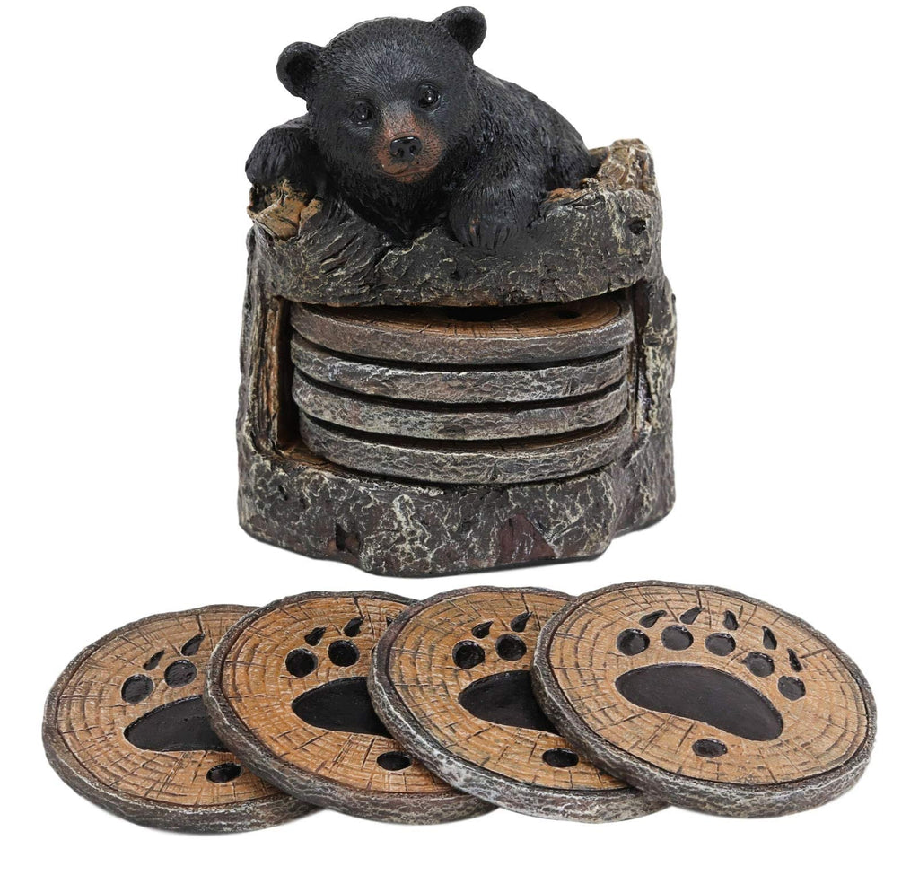 Black Bear Coaster Set with 4 Coasters R960