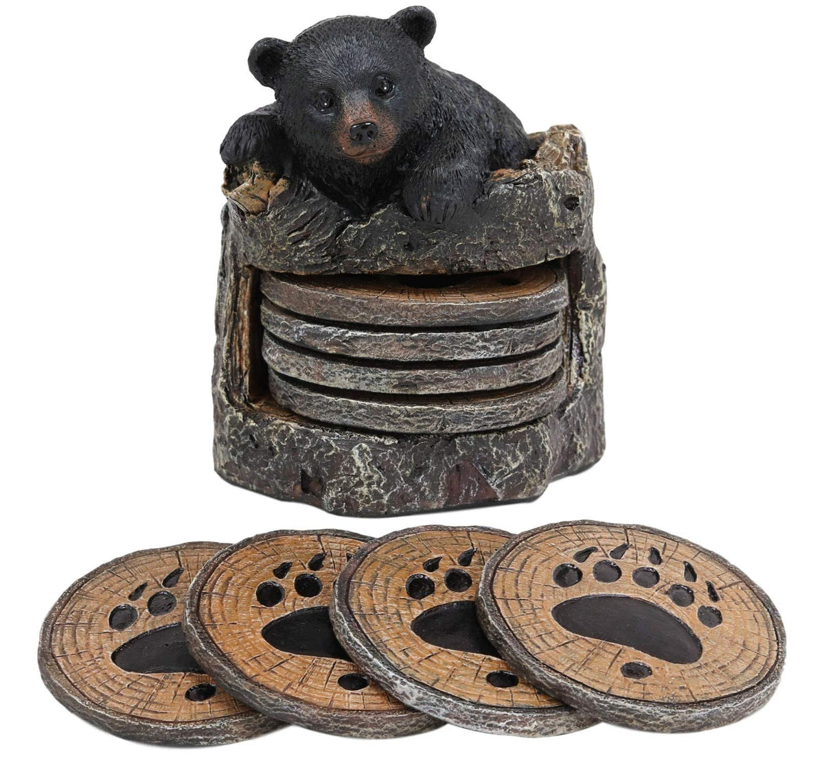 Black Bear Coaster Set with 4 Coasters R960