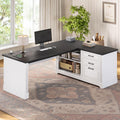 61" L Shaped Desk with Drawers E924401