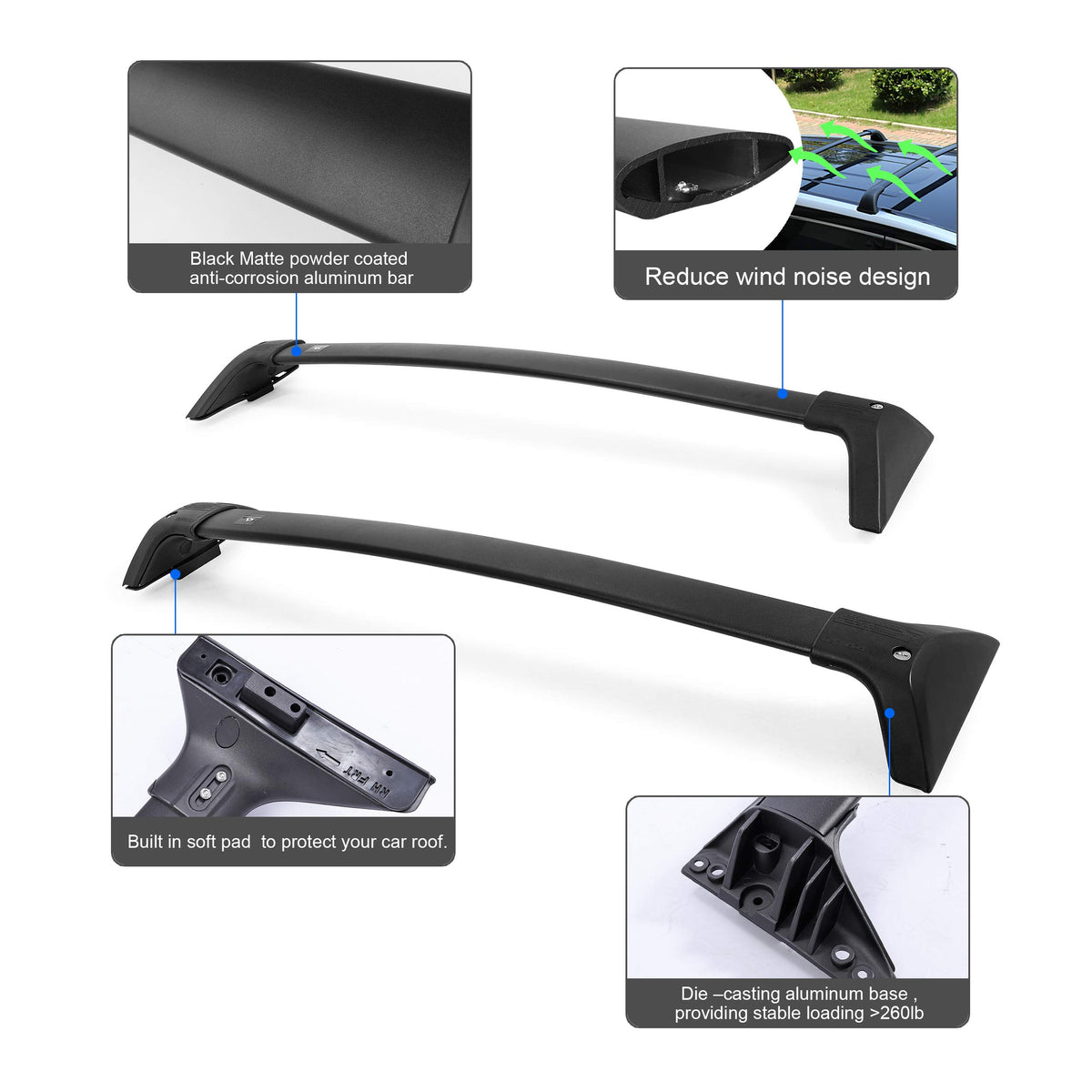 Lockable 260lbs Roof Rack Crossbar S3804
