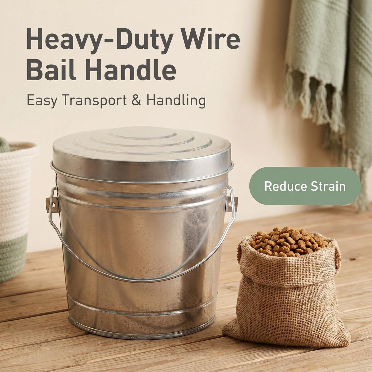 6 Gallon Galvanized Steel Storage Can with Locking Lid Y894