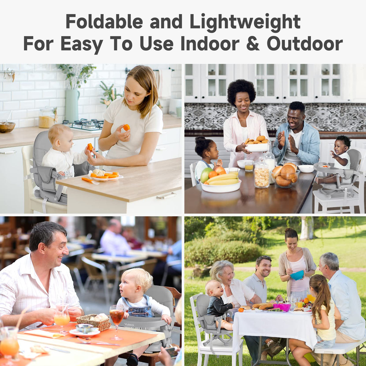 Foldable Baby High Chair Booster Seat with Removable Tray Z15345