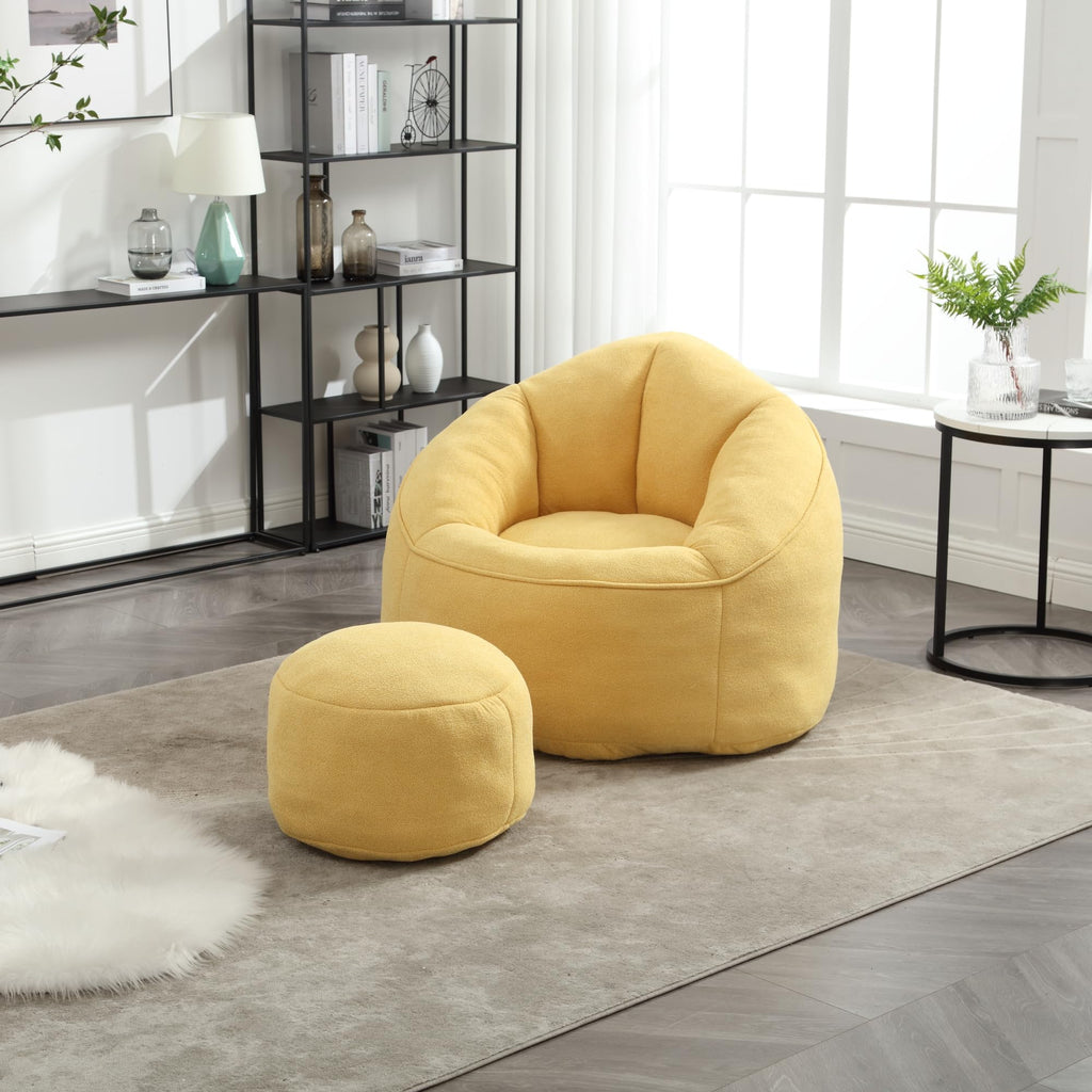Microfiber Bean Bag Chair with Footrest A1236