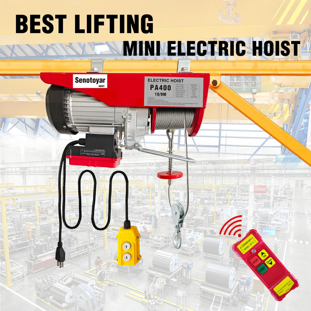 880lbs Electric Hoist Winch with Wireless Control V733262