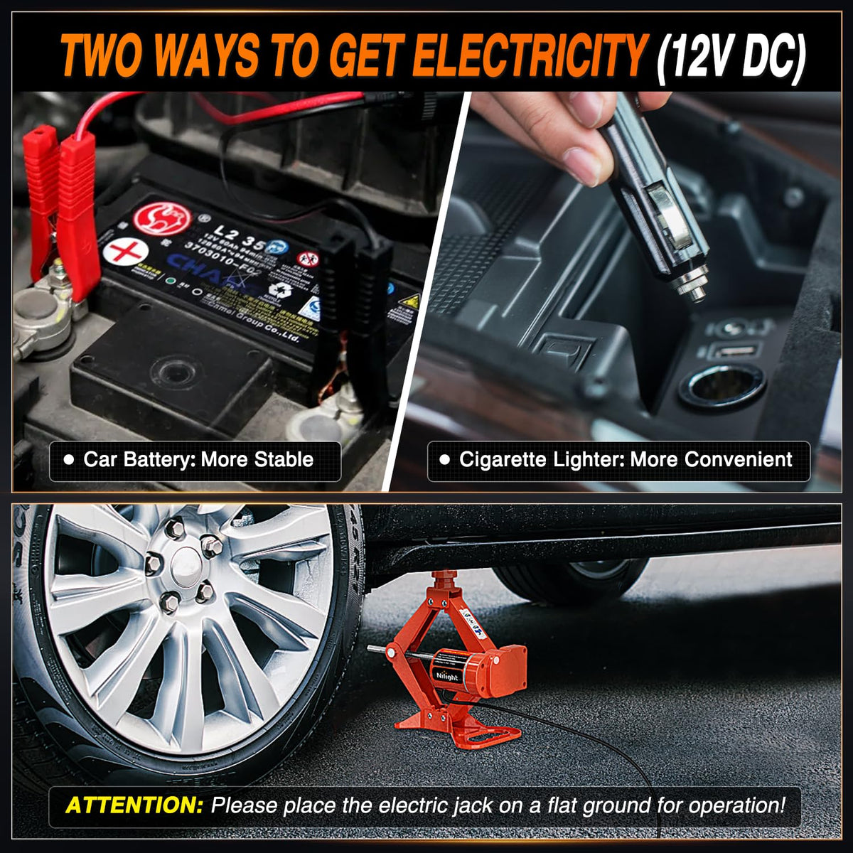 3 Ton 12V Electric Car Jack B1504