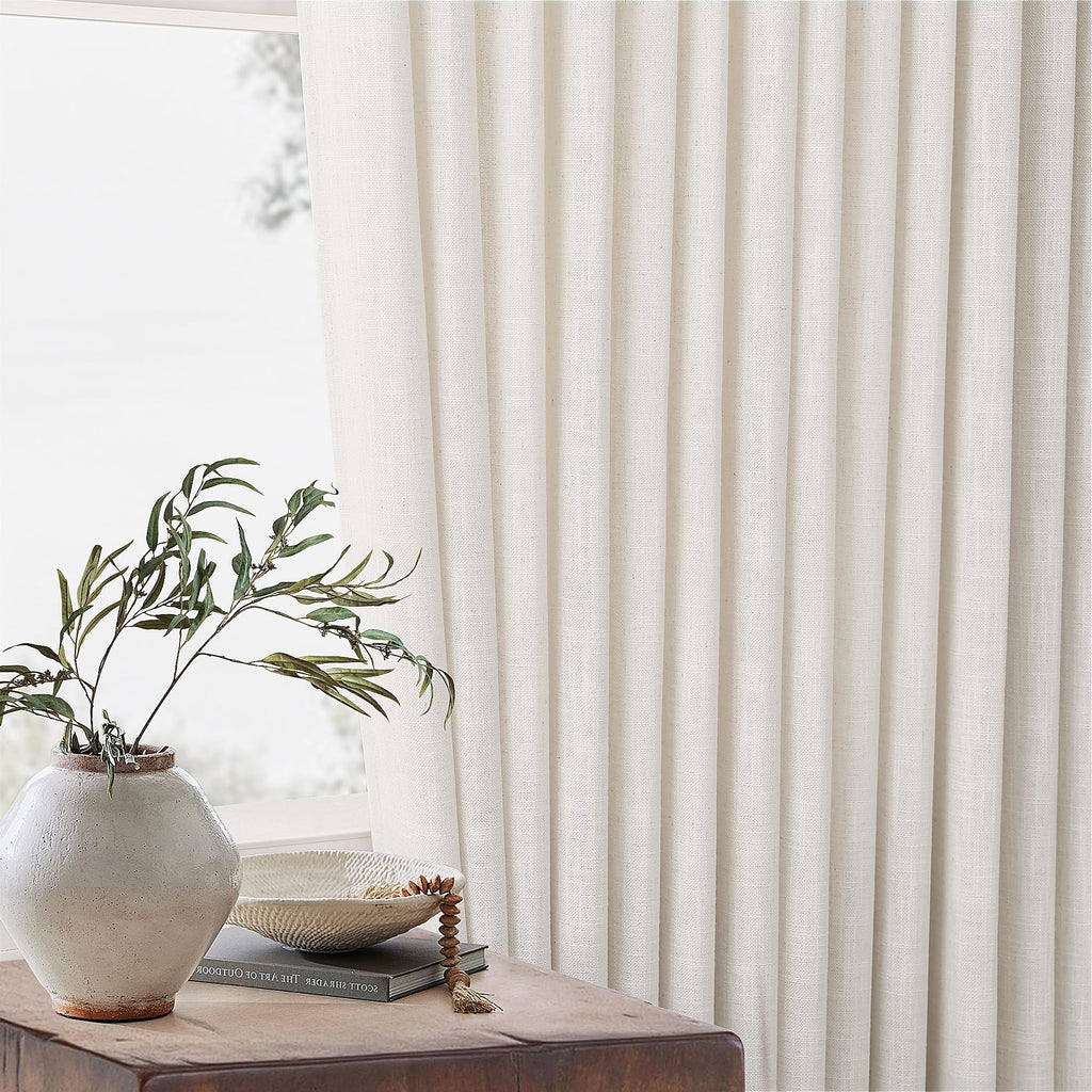 Natural Extra Wide Pinch Pleat 102 Inch Curtains C4256