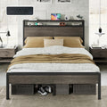 Full Size Metal Bed Frame with Charging Station S975