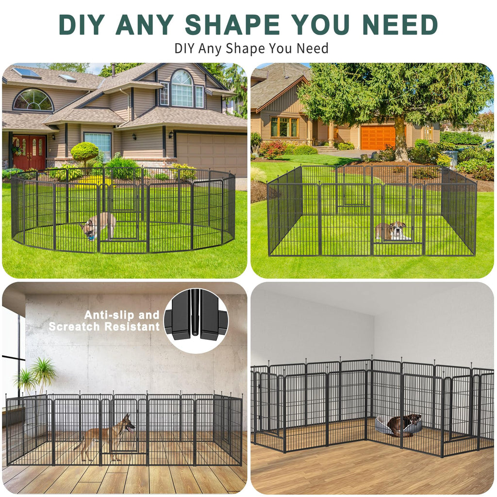 16 Panel 40" Height Dog Playpen with Doors B8896